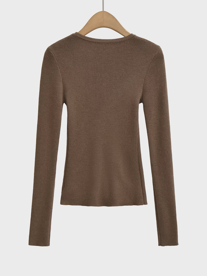 ノーカラーVネックジップカーディガン