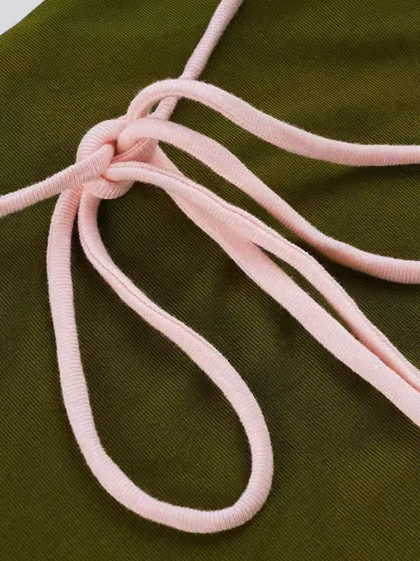 ピンクグリーンコントラストスコートショーツ