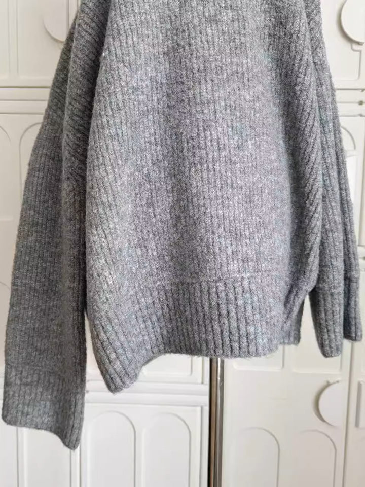 アシンメトリーオフショルダーロングセーター