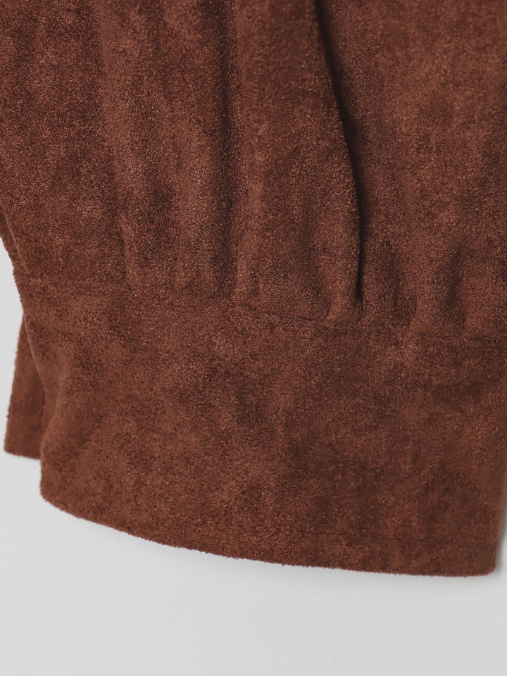 パフスリーブスウェードライクジャケット