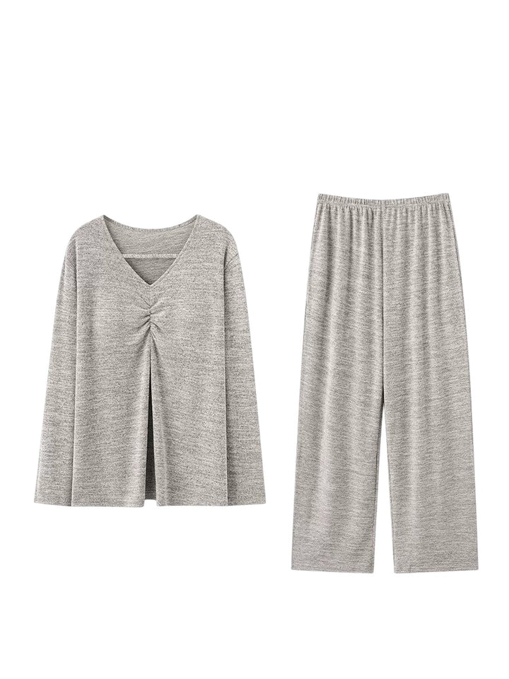 【wabi sabi】 メランジタックトップス＆パンツセット