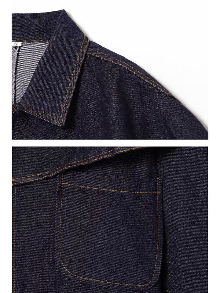 ショール付きデニムジャケット