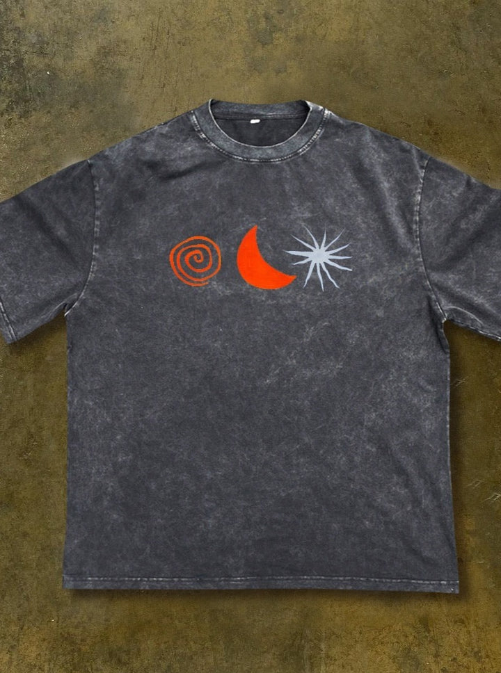 Sun MoonプリントTシャツ