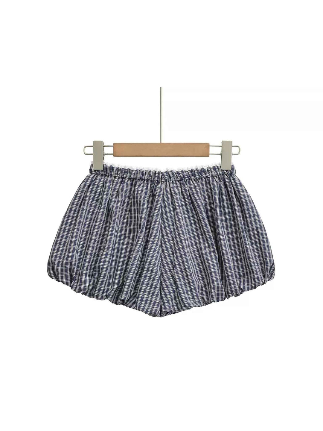 チェック柄フリルバルーンボクサーショートパンツ