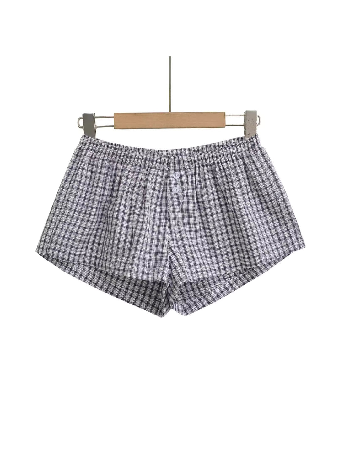 チェック柄コットンショートパンツ