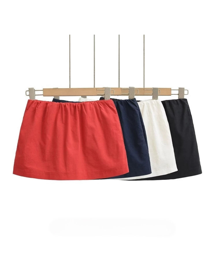 コットンリネンミニスコートショーツ