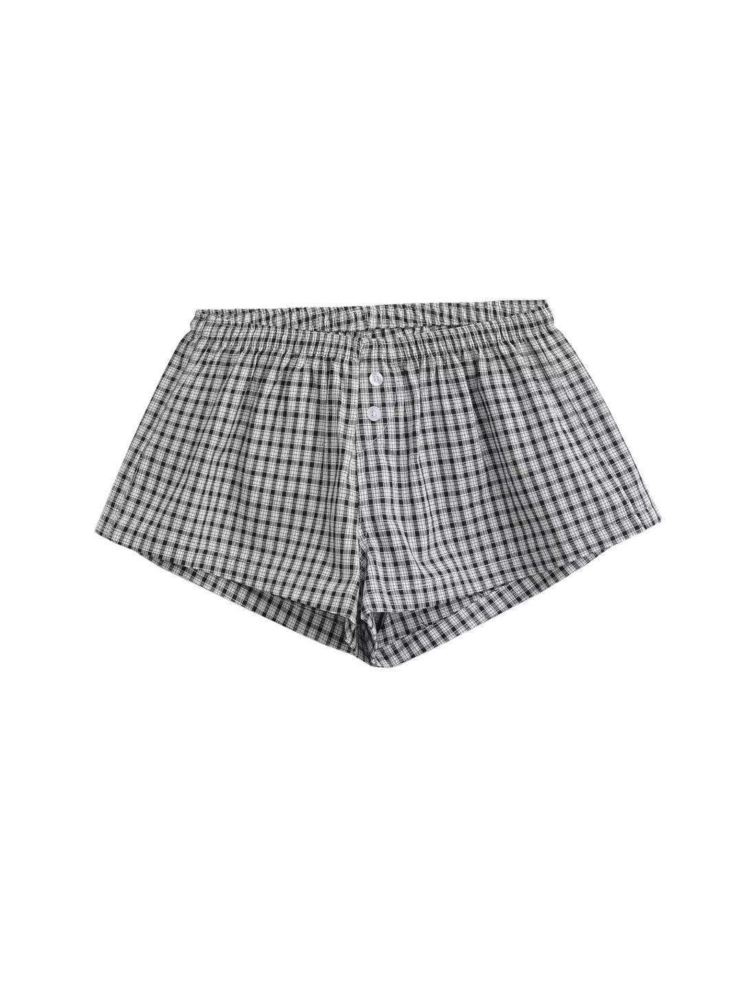 チェック柄コットンショートパンツ