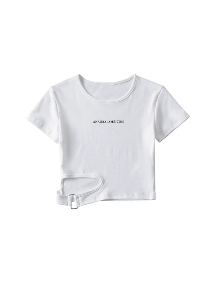 バックルヘムフィットTシャツ