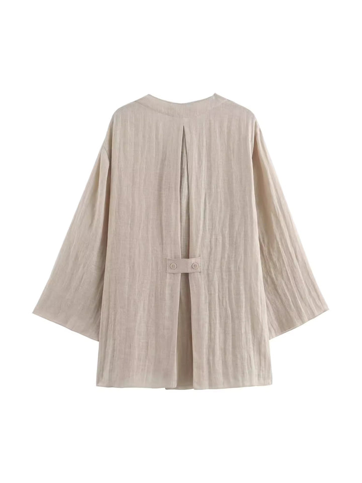リネンライクカシュクールブラウス