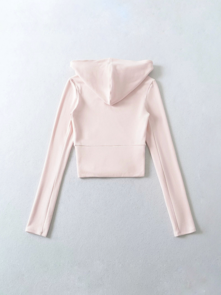 フィンガーホール付き裏起毛フィットZIPパーカー