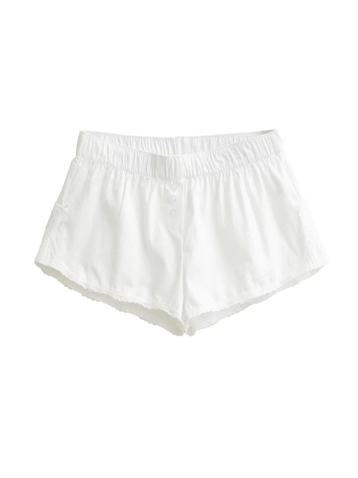 レーストリムコットンボクサーショートパンツ