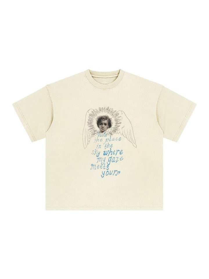 Angel グラフィックプリントTシャツ