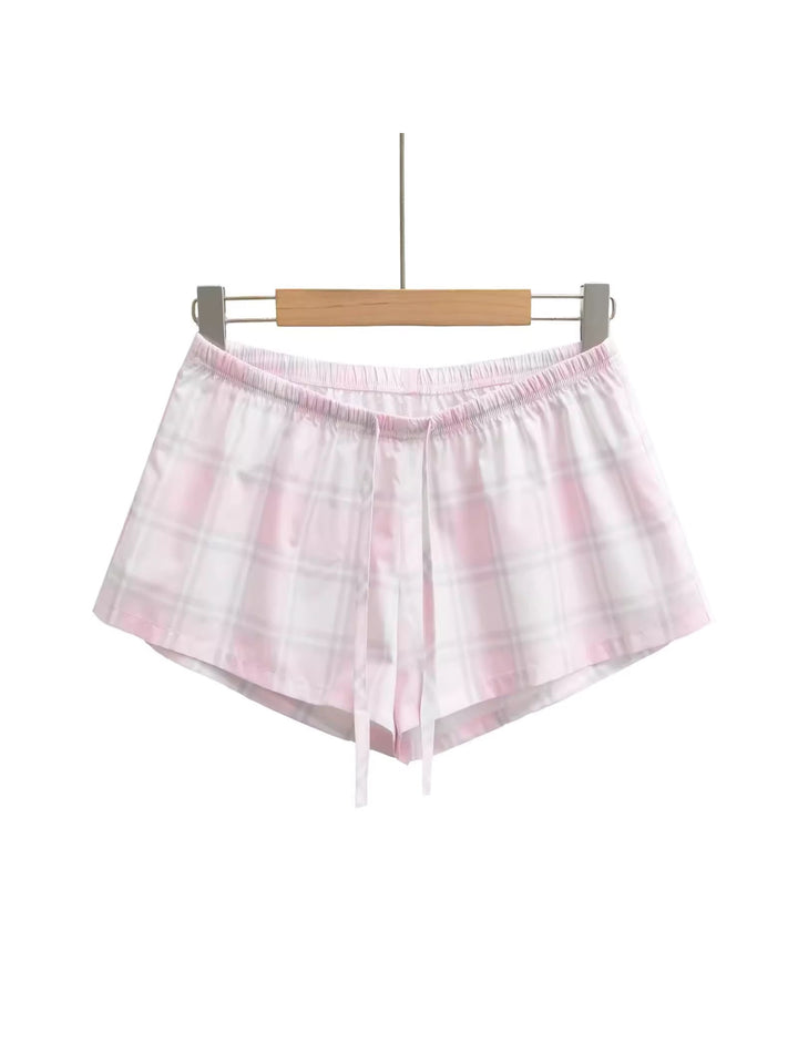 パステルチェックルームショートパンツ