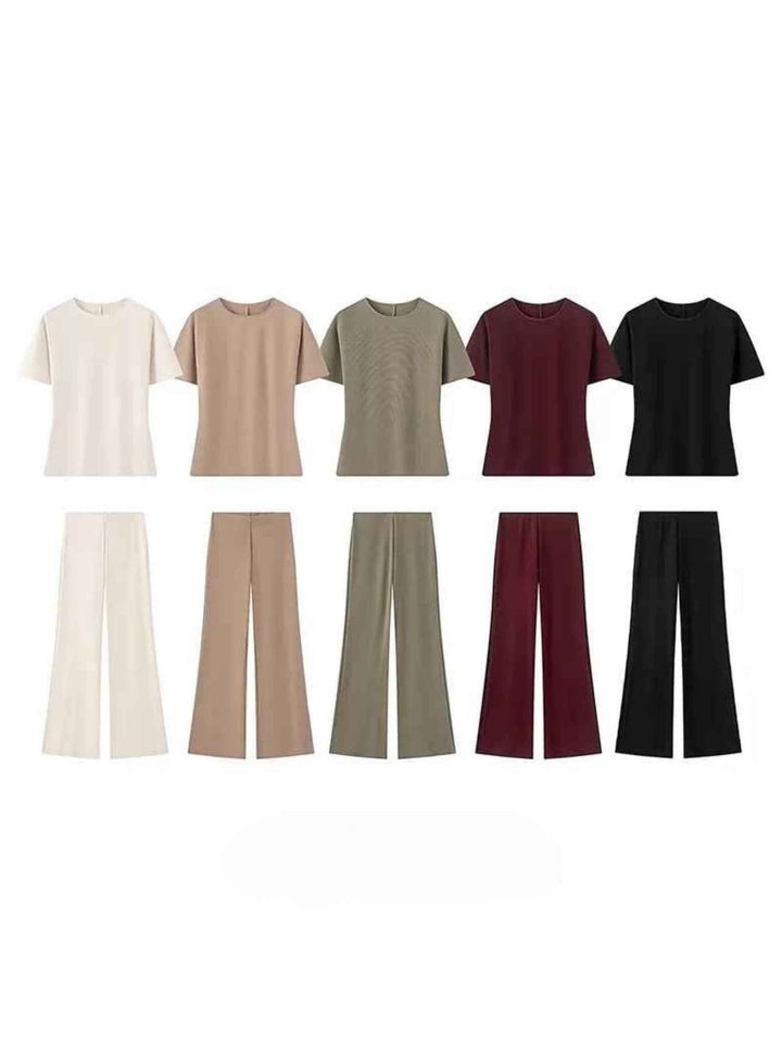 バックオープンTシャツパンツセット