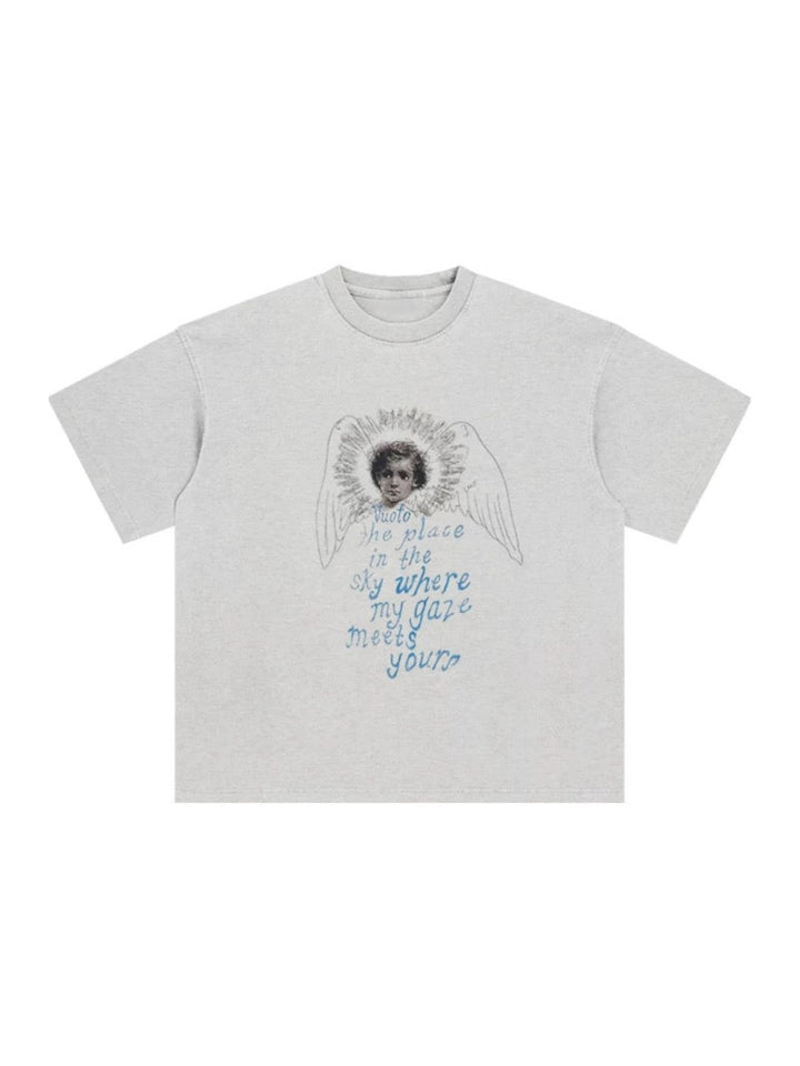 Angel グラフィックプリントTシャツ