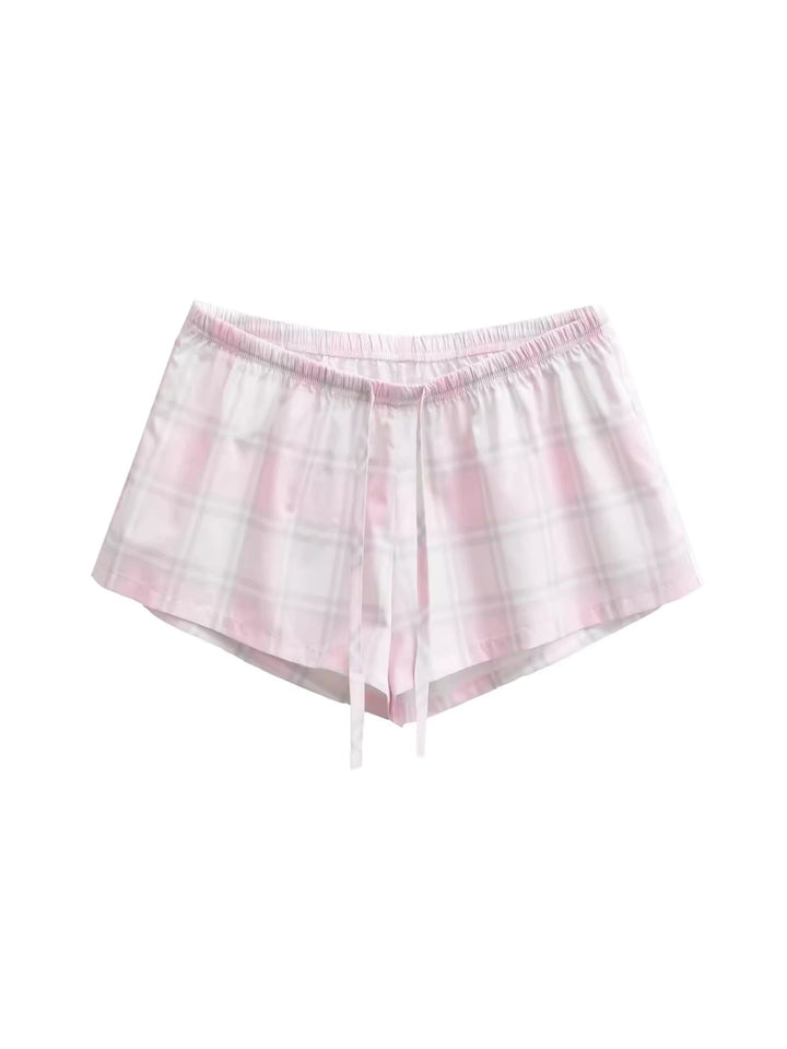 パステルチェックルームショートパンツ