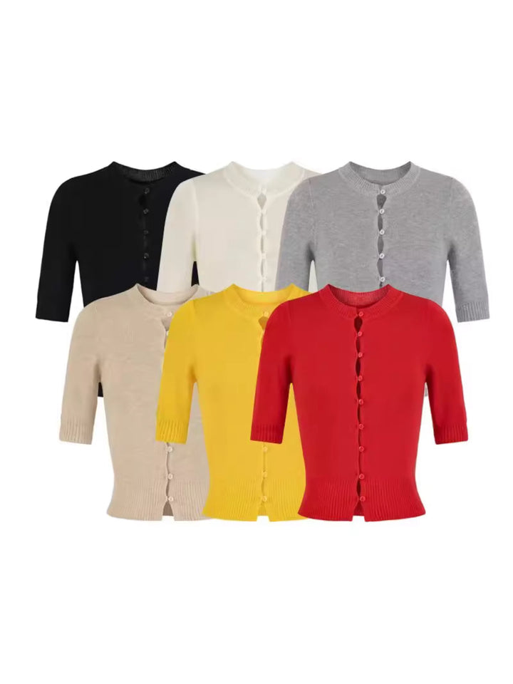 ハーフスリーブニットカーディガン