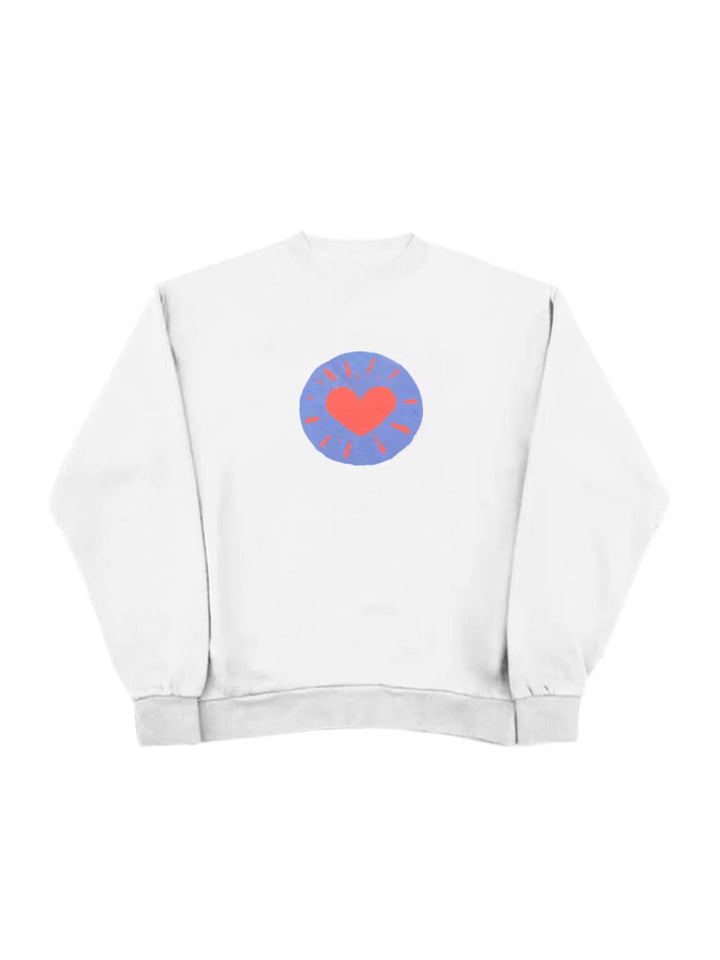 ハートサークルグラフィックプリントスウェットトップス