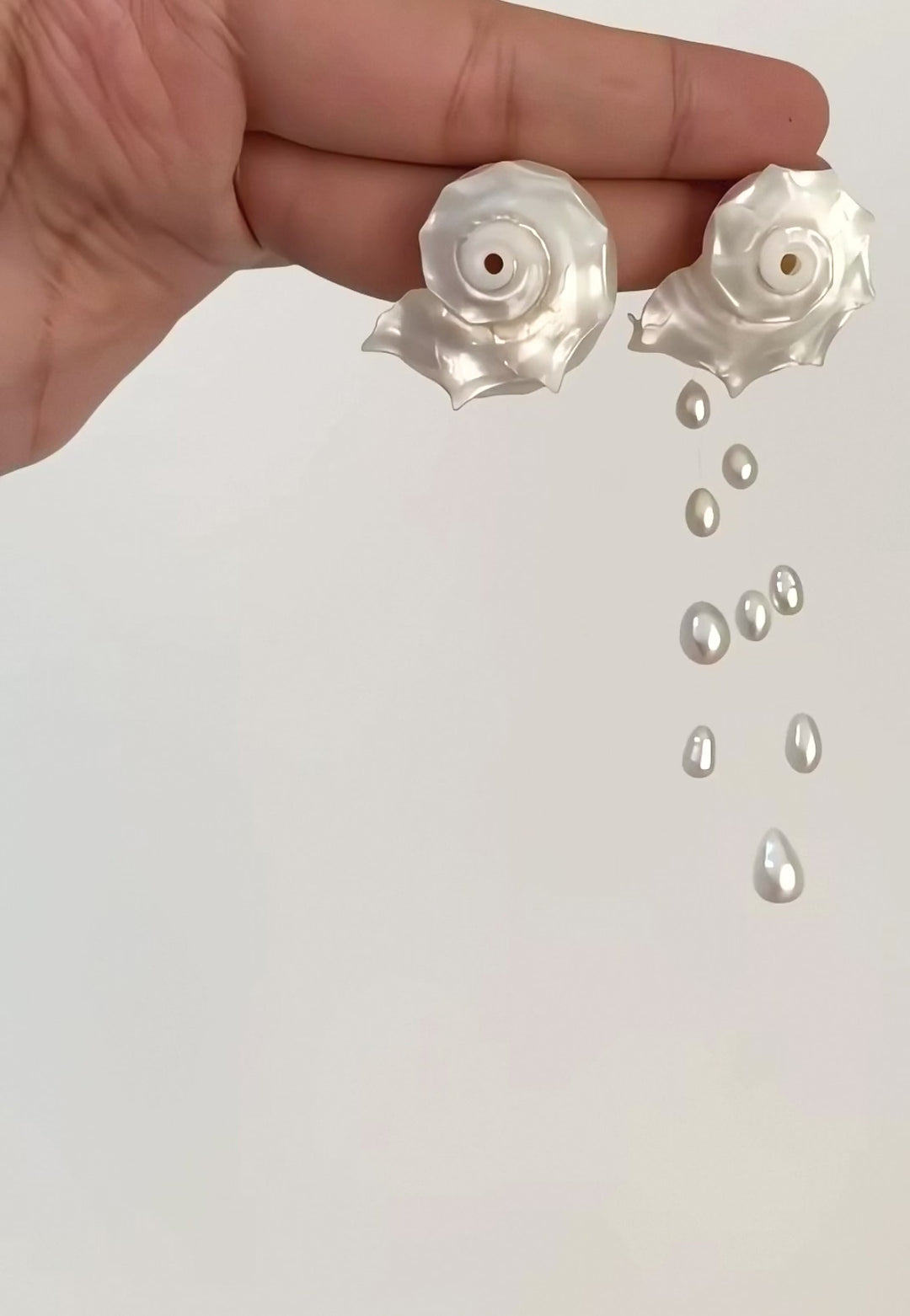 リアルシーシェルドロップロングピアス